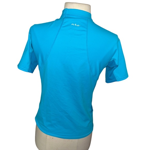 NRS Women's S/S H2Core Rashguard swim ocean blue size small S top shirt - Picture 2 of 4